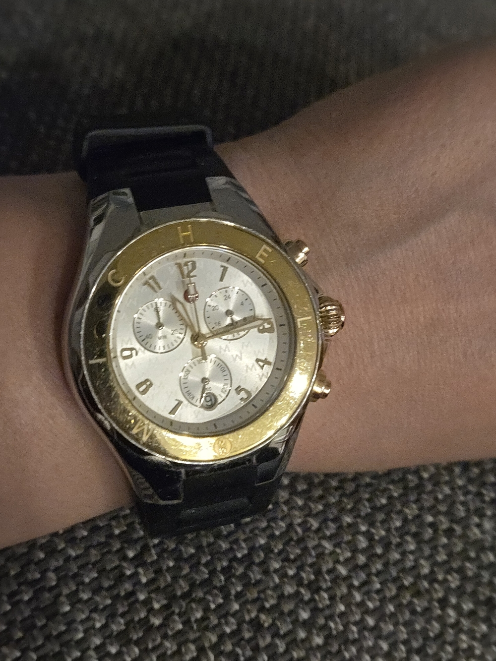 Michele Two-Tone Gold and Silver Chronograph Watch